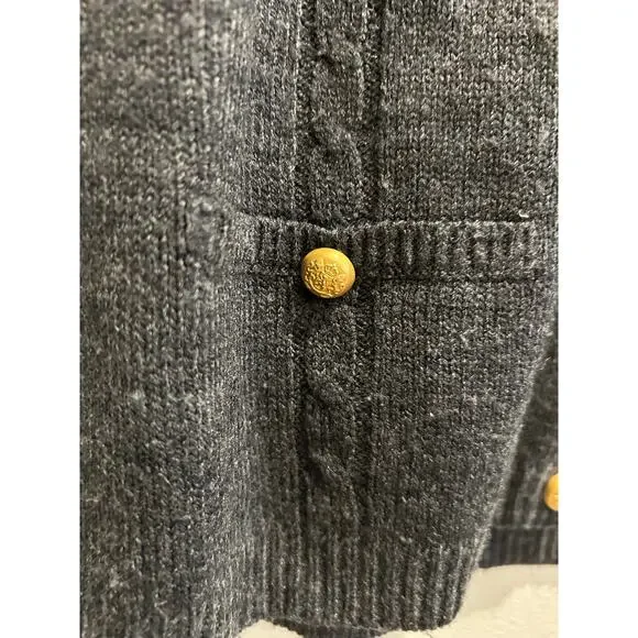 Vintage Sag Harbour dark grey gold button v neck sweater vest sz M-L - Picture 7 of 8